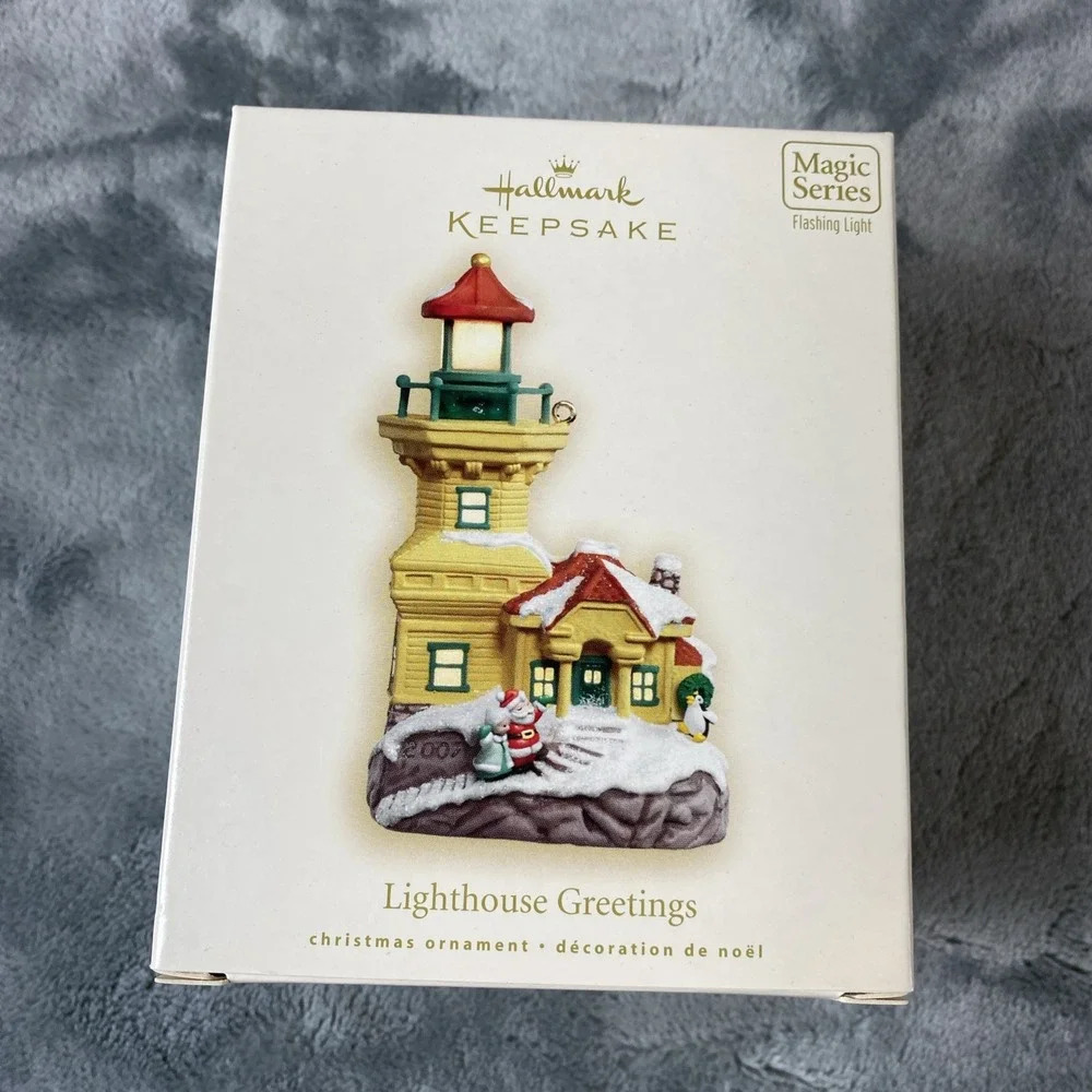 2007 MAGIC Hallmark Keepsake Christmas Ornament Lighthouse Greetings # 11